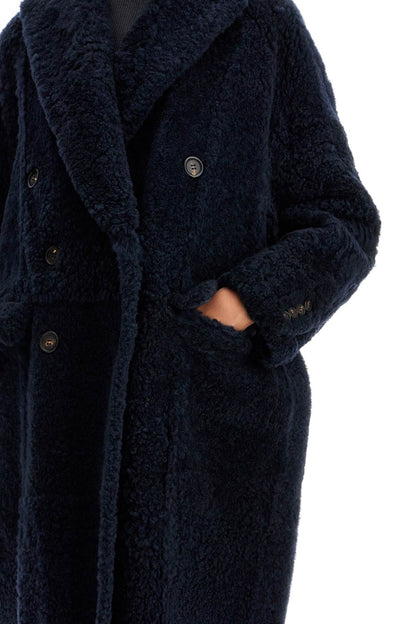 Shearling Frosty Effect Coat  - Blue