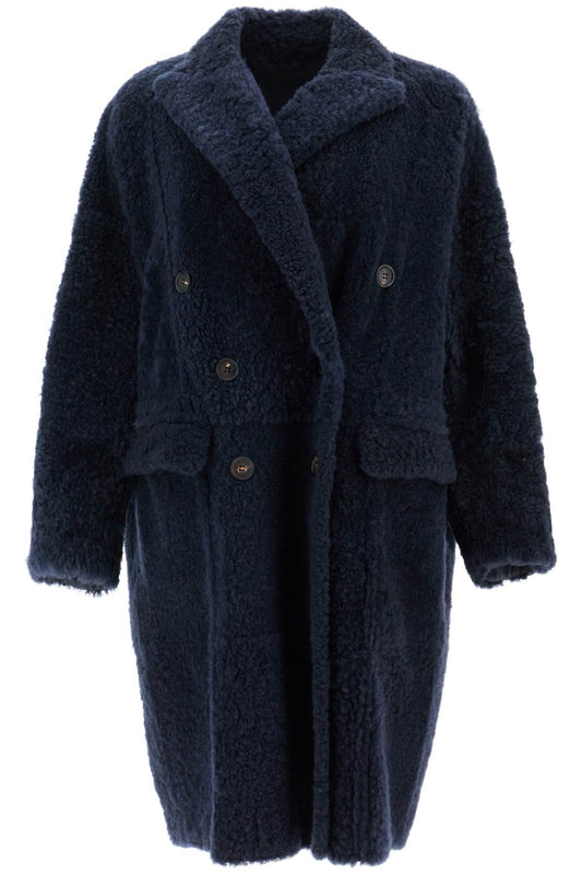 Shearling Frosty Effect Coat  - Blue