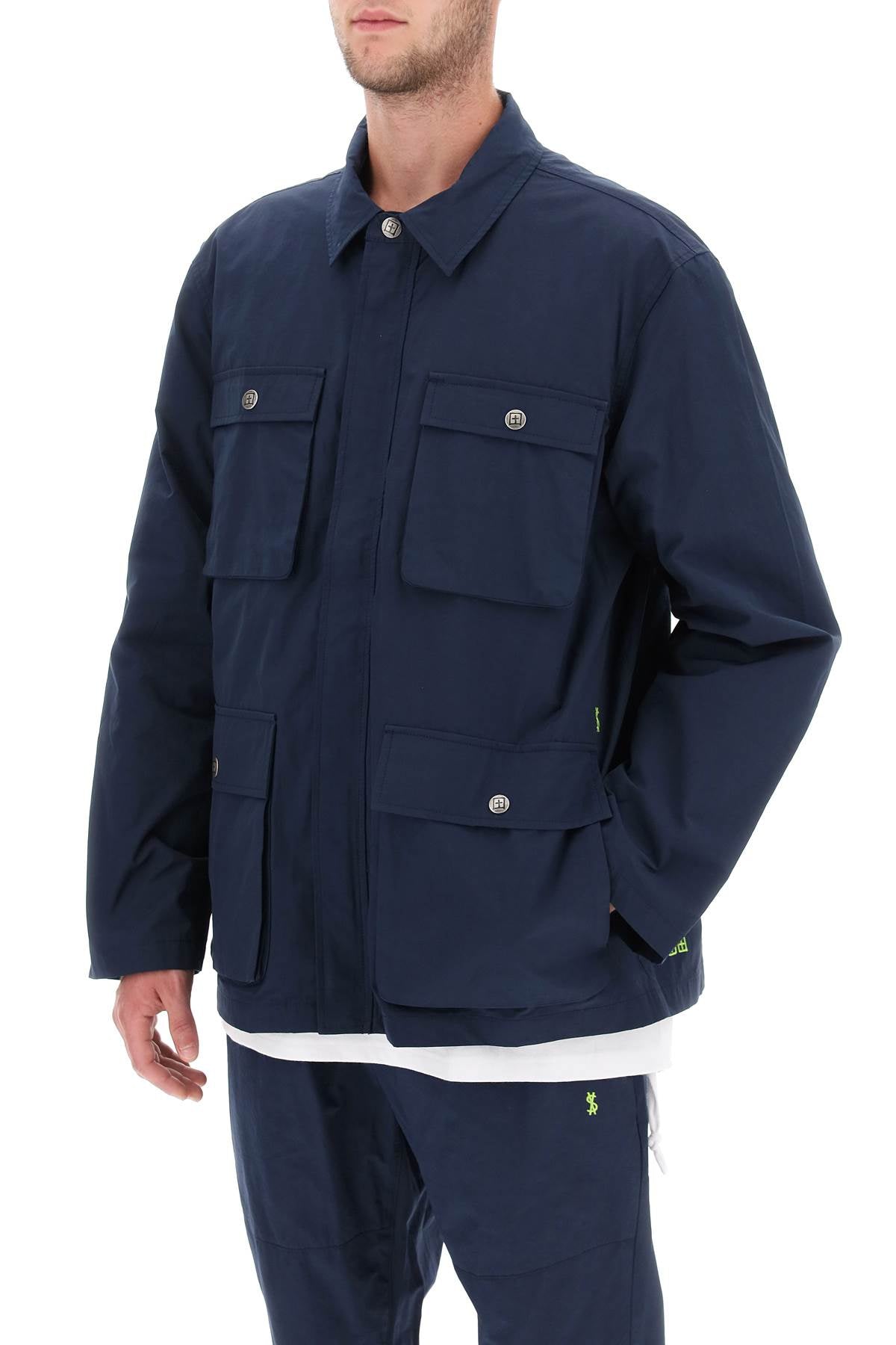 'detonate' Technical Cotton Jacket  - Blu