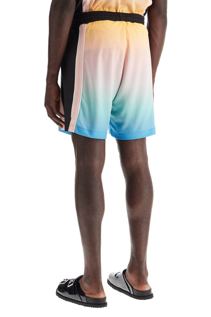 Pastel Gradient Football Bermuda Shorts  - Multicolor