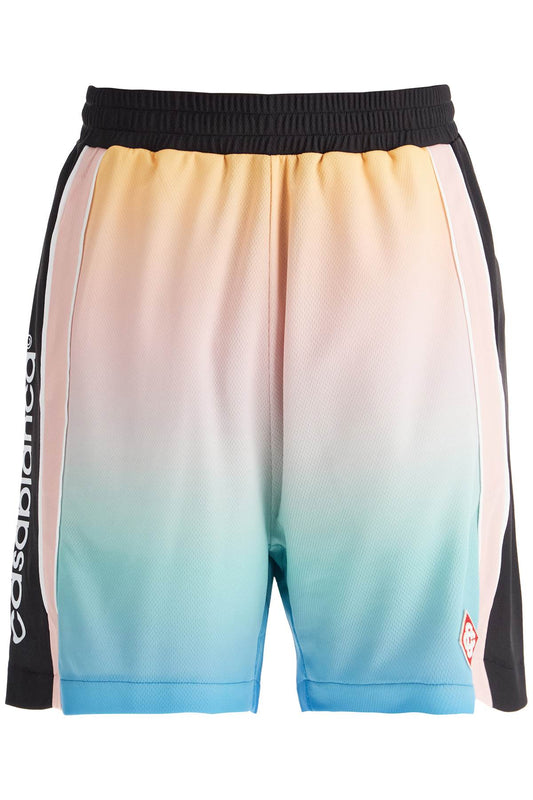 Pastel Gradient Football Bermuda Shorts  - Multicolor