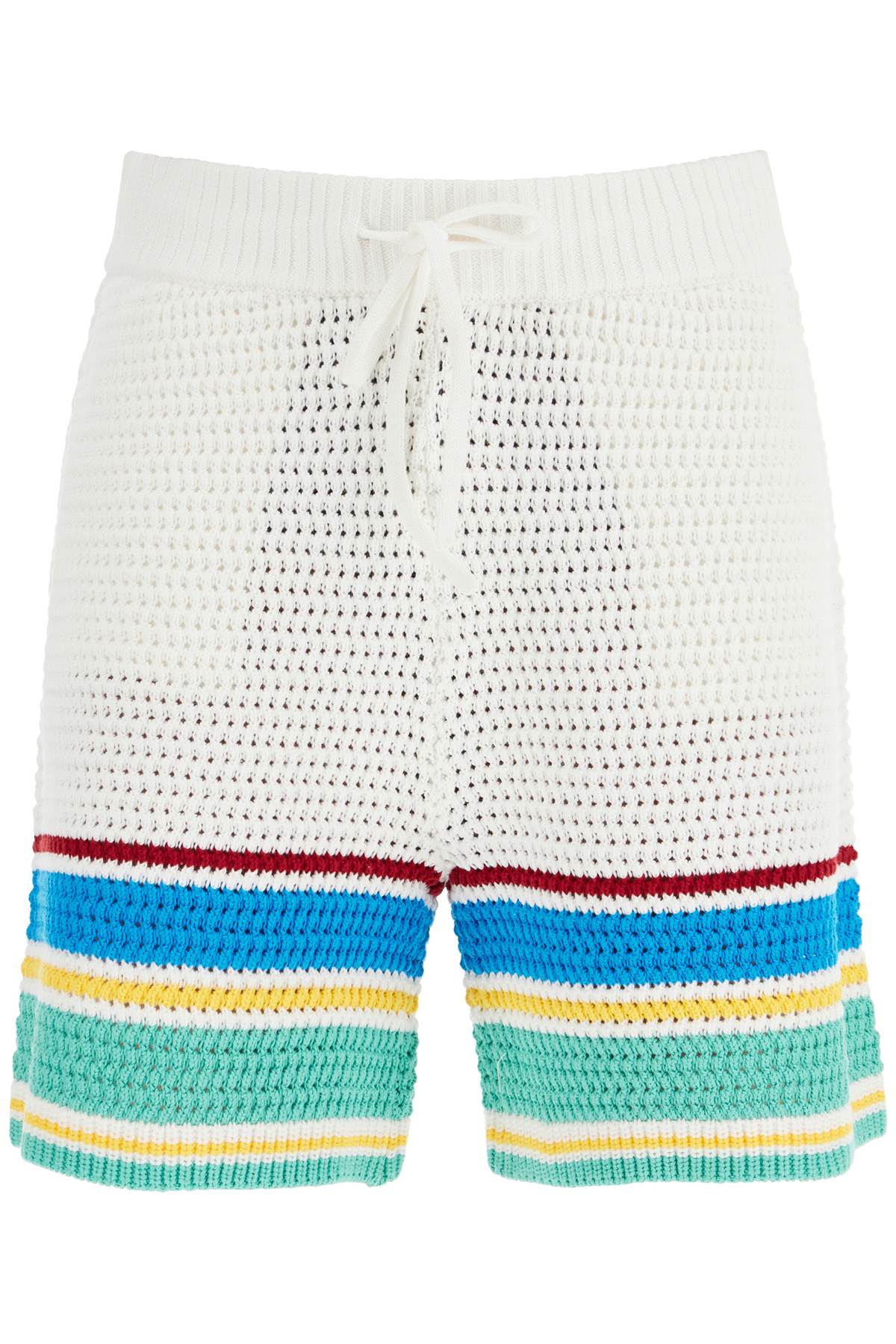 Crocheted Bermuda Shorts  - White