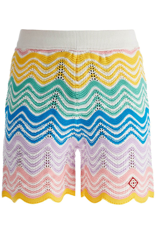 "gradient Wave Knit Bermuda Shorts  - Multicolor