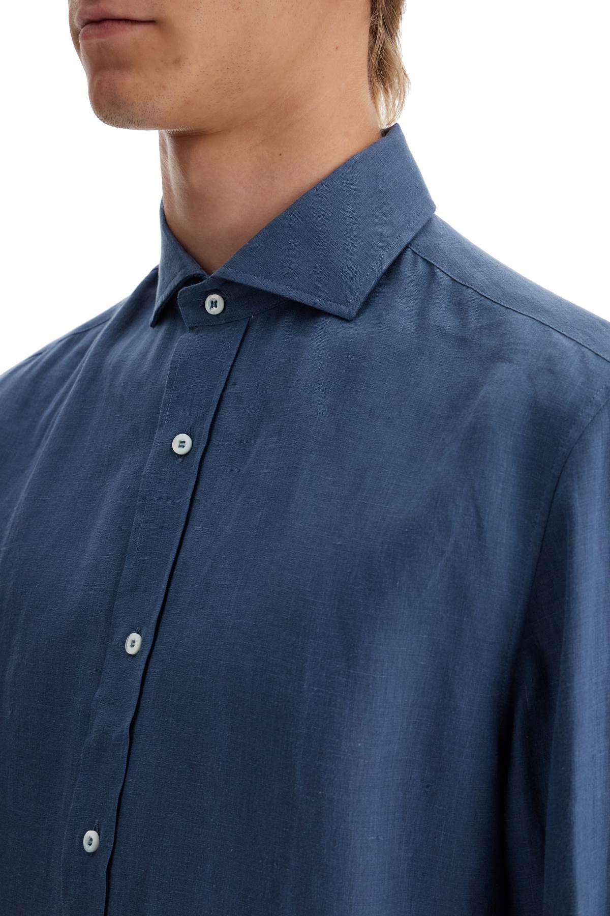 Easy Fit Hemp Shirt For A Comfortable  - Blue