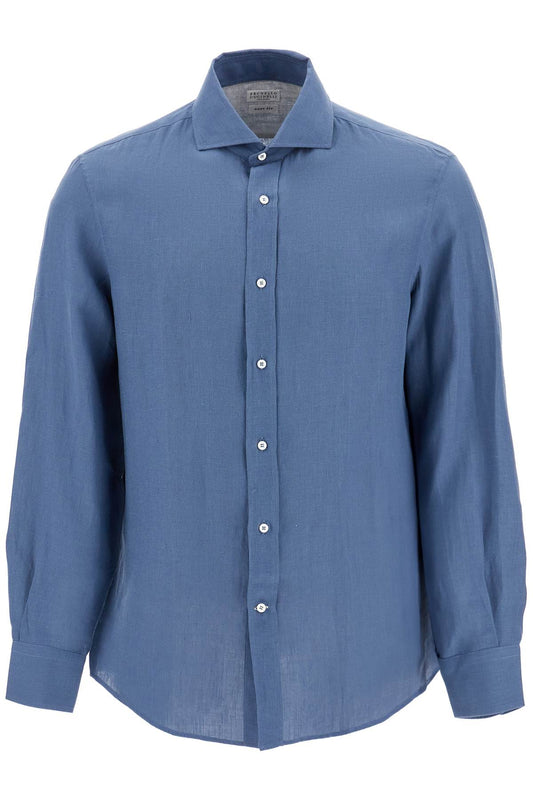 Easy Fit Hemp Shirt For A Comfortable  - Blu