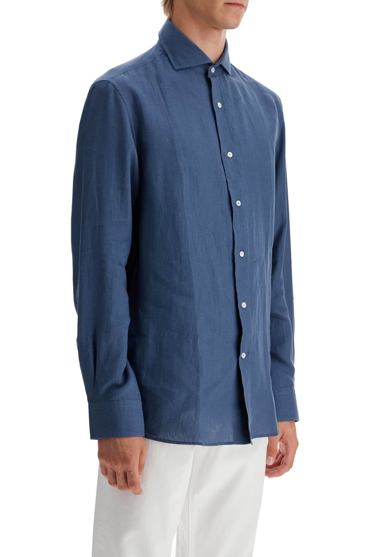 Easy Fit Hemp Shirt For A Comfortable  - Blue