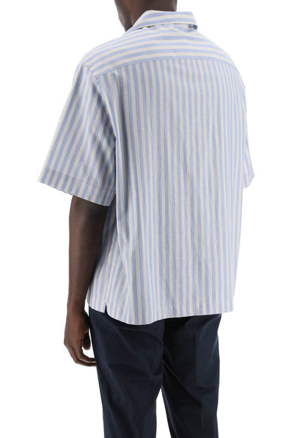 Pegasus Striped Bowling Shirt  - White