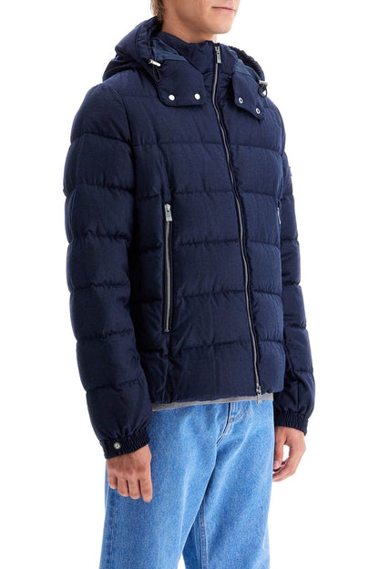 Short Wool Down Jacket  - Blue