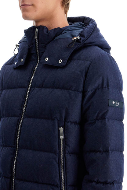 Short Wool Down Jacket  - Blue