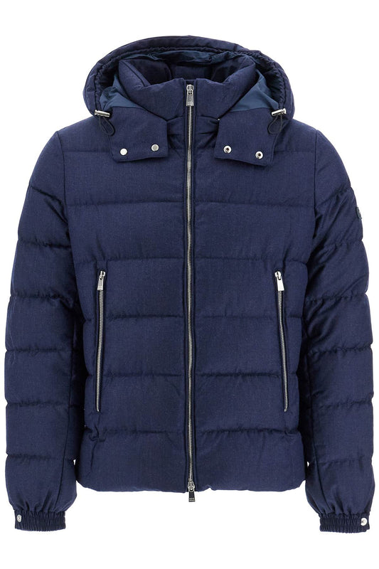 Short Wool Down Jacket  - Blue