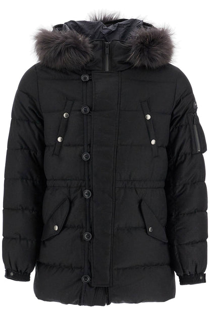 Down Jacket With Wool And Silk Lining  - Black