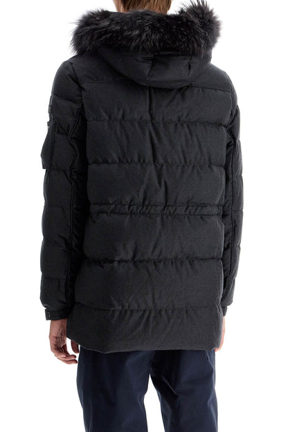 Down Jacket With Wool And Silk Lining  - Grey