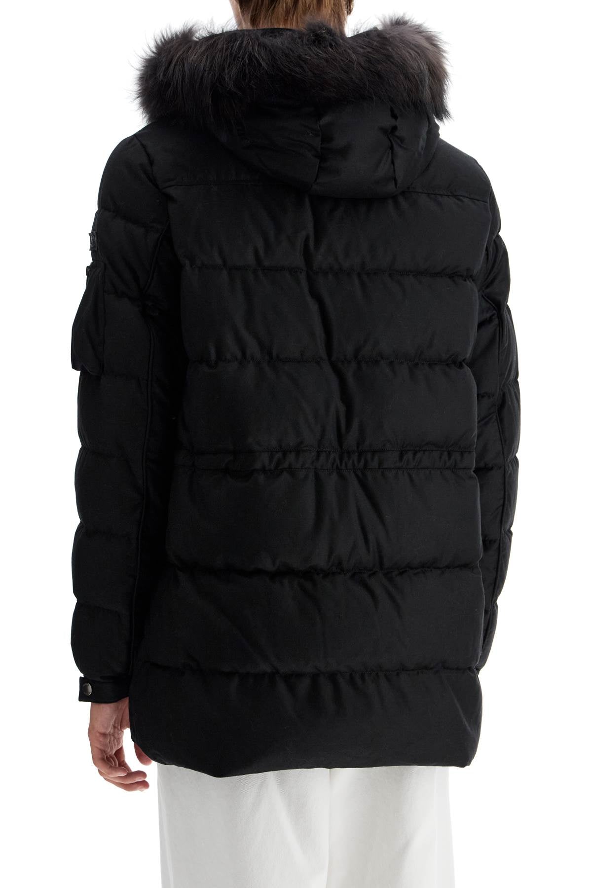 Down Jacket With Wool And Silk Lining  - Black