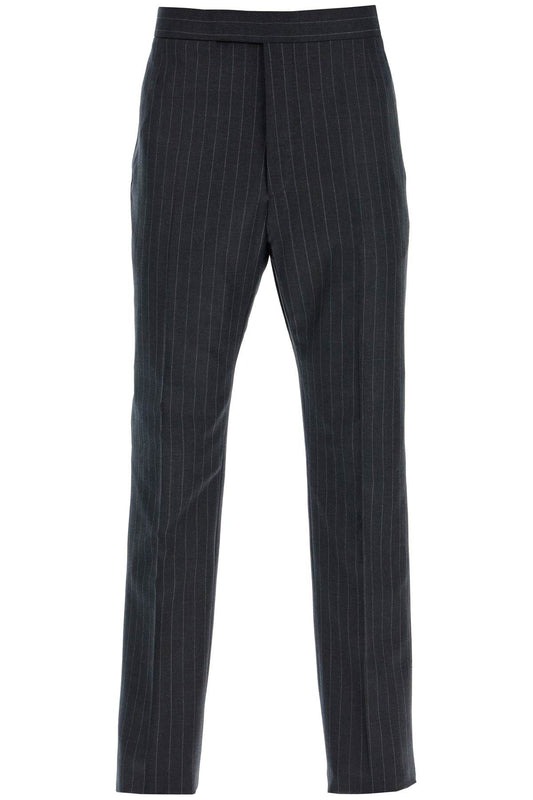 Striped Wool Trousers  - Grey