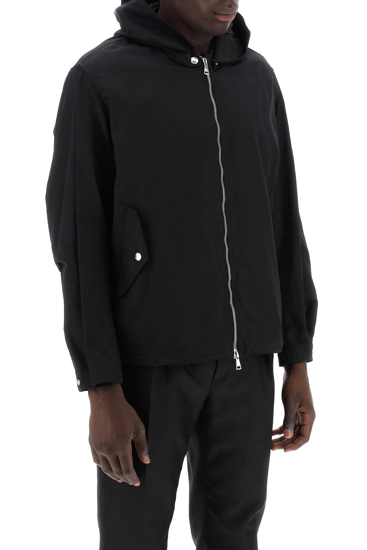 Hooded Jacket With Removable Hood Necetto  - Black