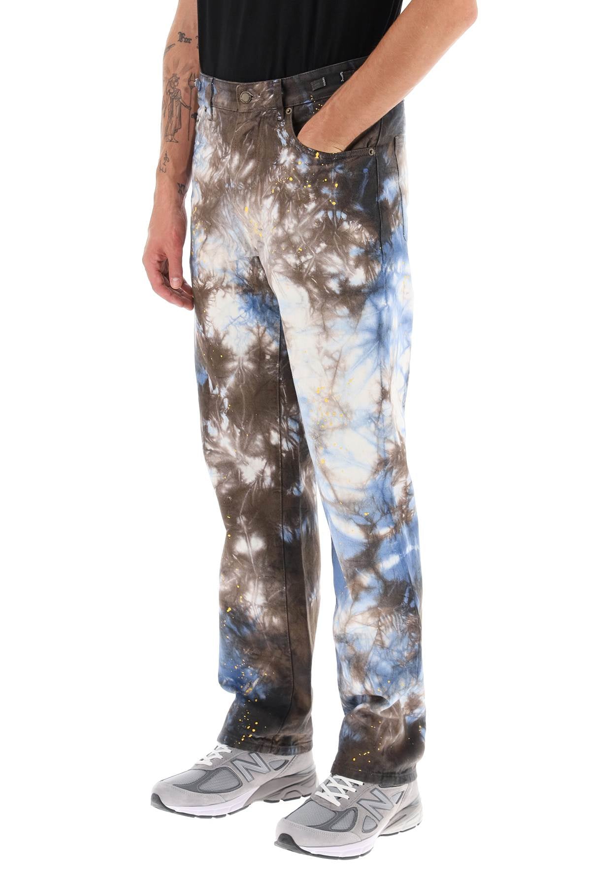 Mark Tie-dye Denim Pants  - Light Blue