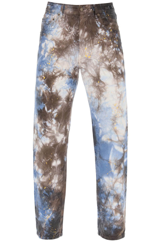 Mark Tie-dye Denim Pants  - Light Blue