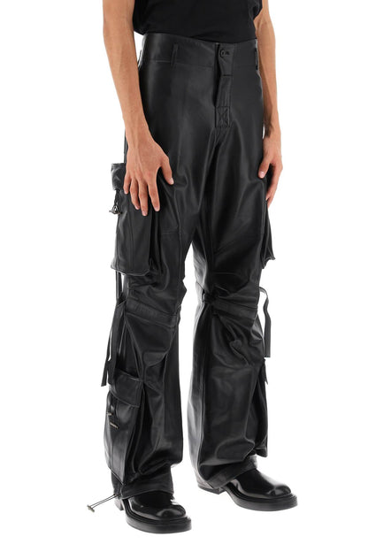 Luis Lamb-leather Cargo Pants  - Black