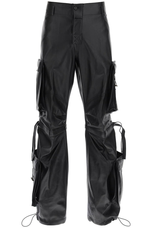 Luis Lamb-leather Cargo Pants  - Black