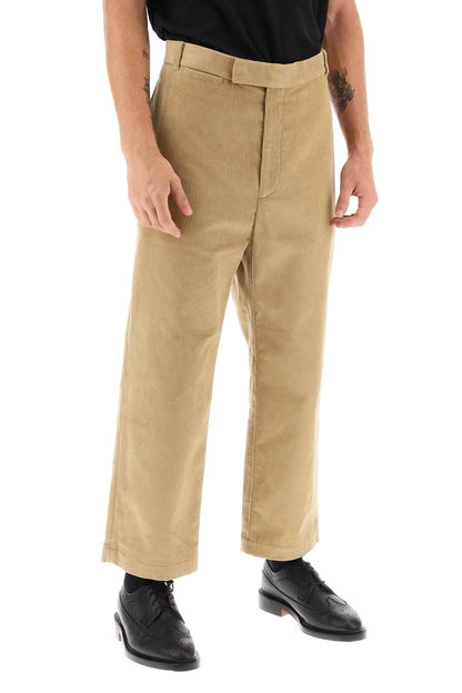 Cropped Pants In Corduroy  - Beige