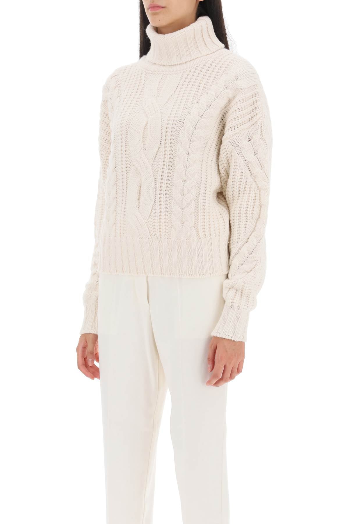 Visconti Cable Knit Sweater  - White