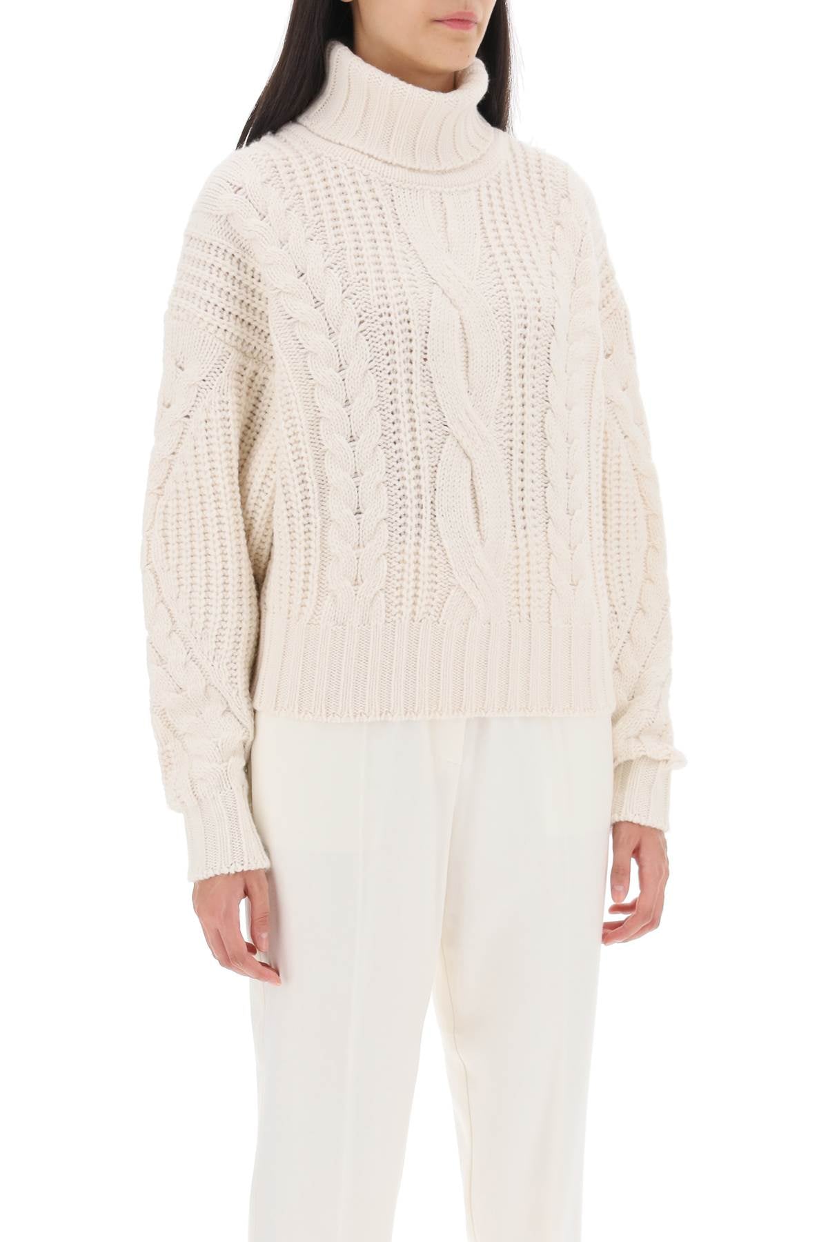 Visconti Cable Knit Sweater  - White