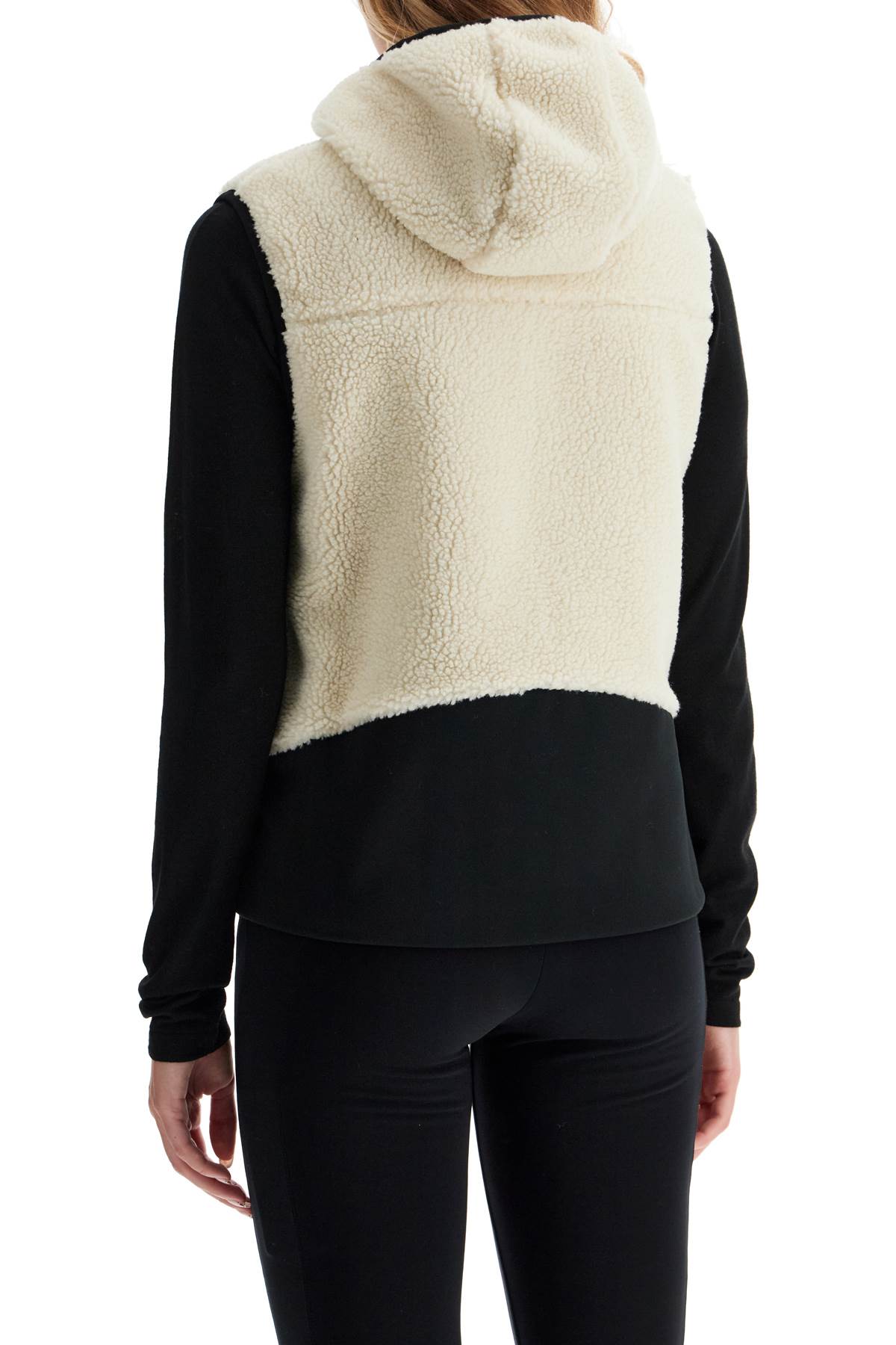 Sherpa Hooded Vest With  - Neutro