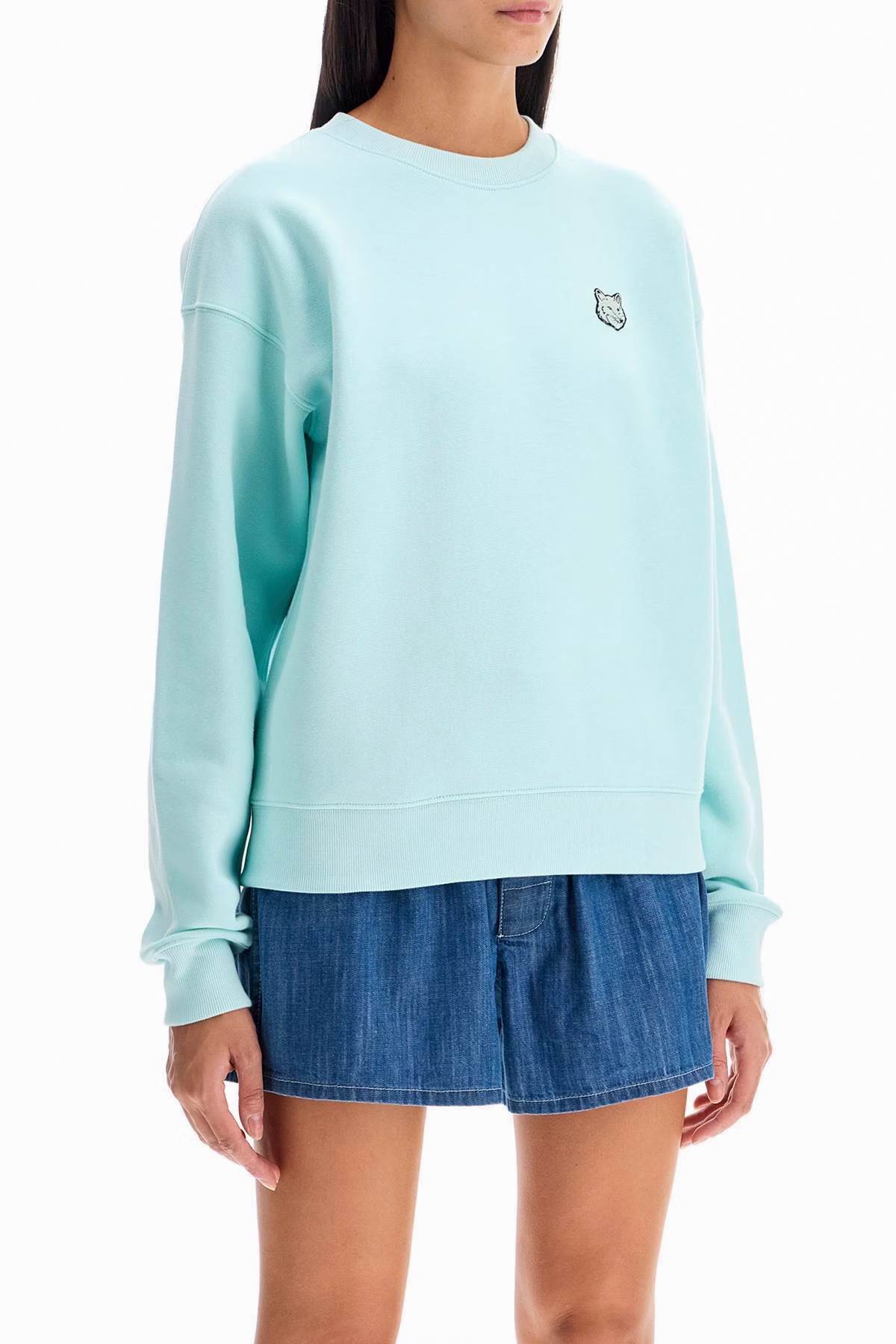 'bold Fox Head Crewneck Sweat  - Light Blue