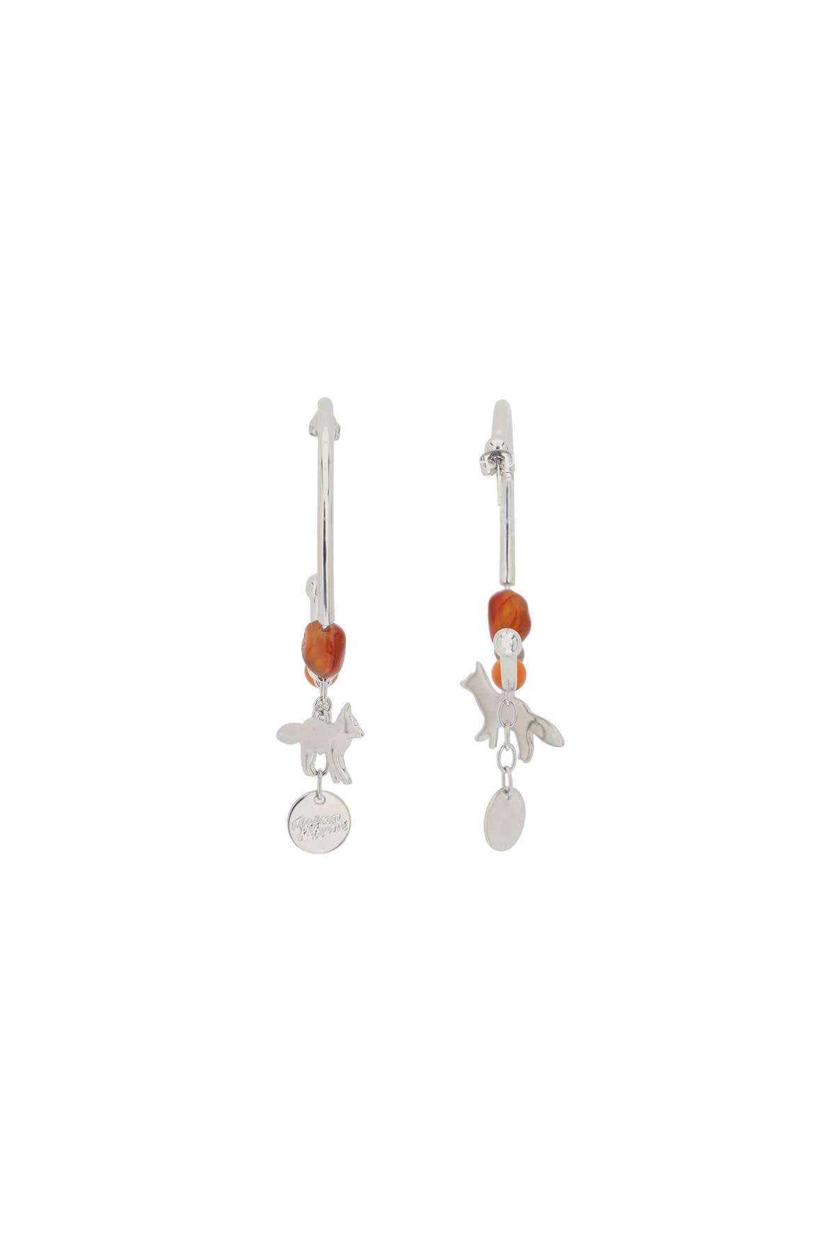 Fox & Beads Hoop Earrings  - Argento