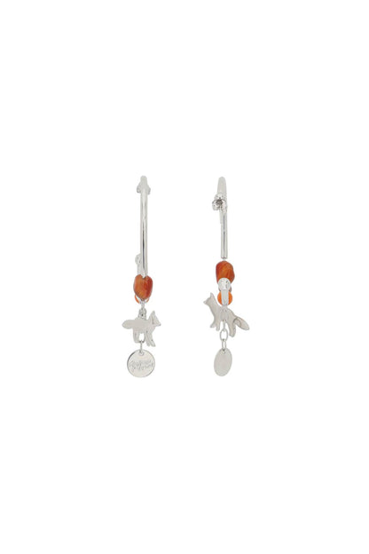 Fox & Beads Hoop Earrings  - Argento