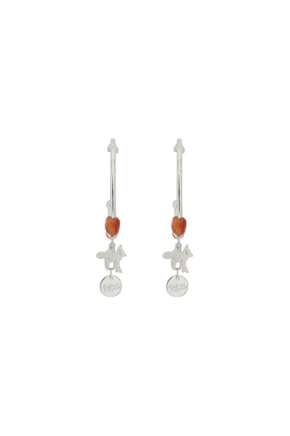 Fox & Beads Hoop Earrings  - Argento