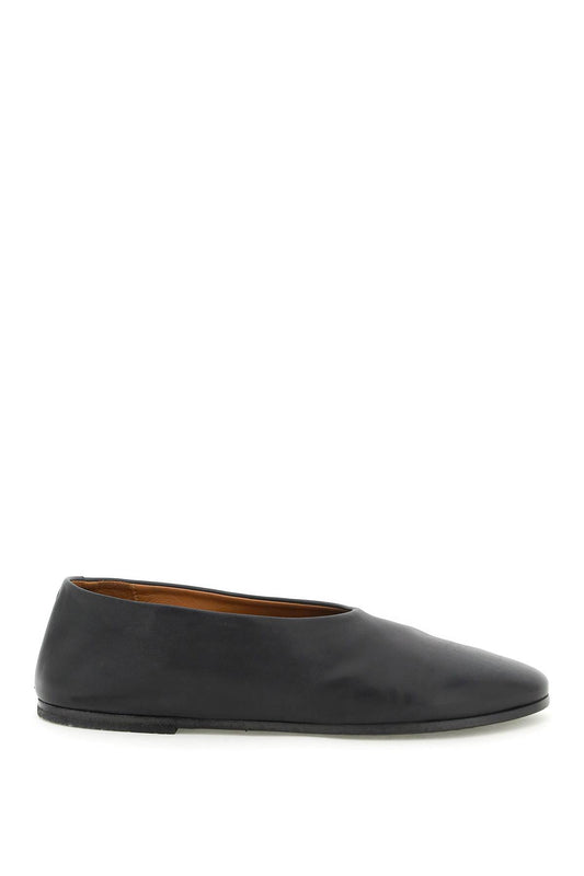 Leather Coltellaccio Ballet Flats  - Black