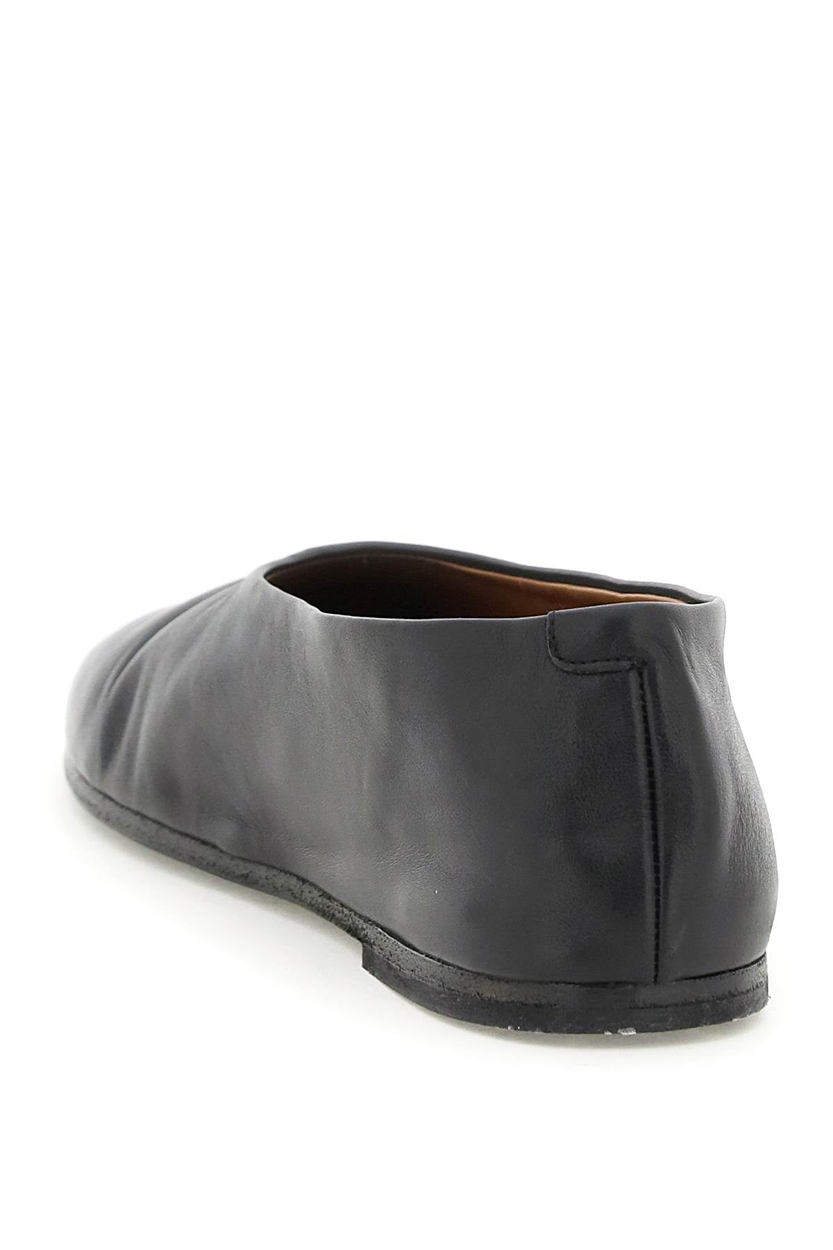 Leather Coltellaccio Ballet Flats  - Black