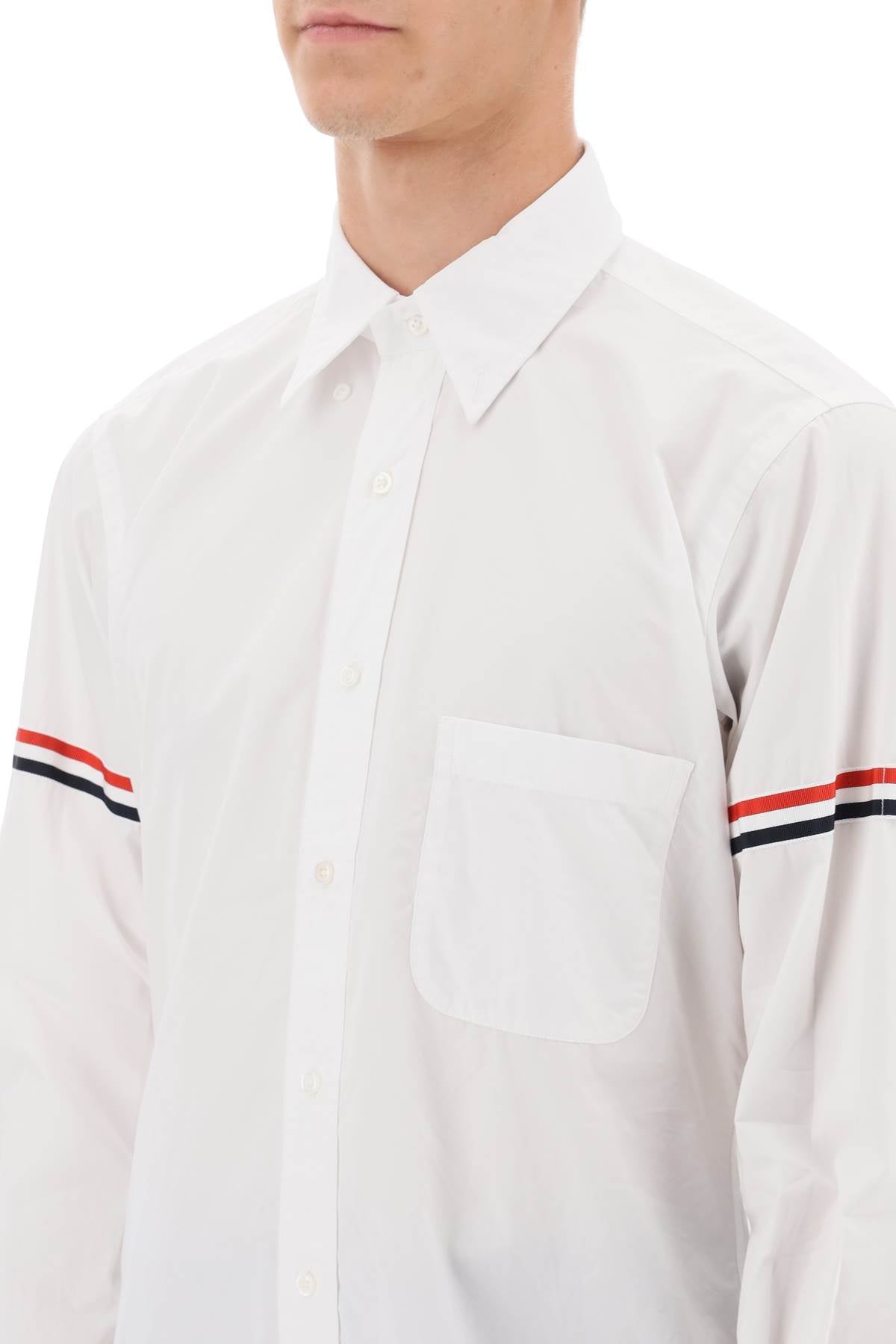 Oxford Button-down Shirt With Rwb Armbands  - White