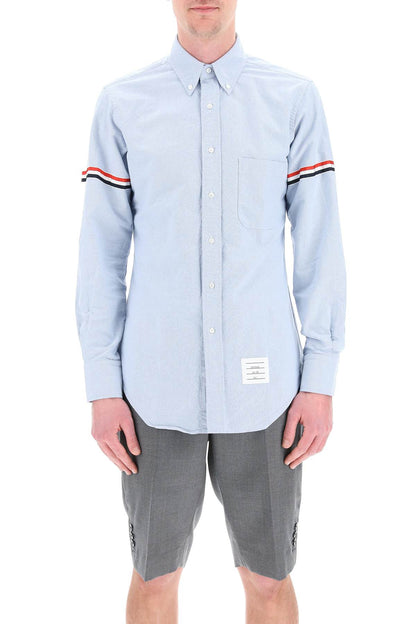 Oxford Button-down Shirt With Rwb Armbands  - Light Blue