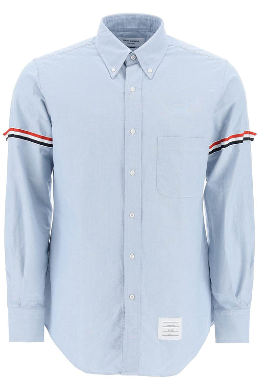 Oxford Button-down Shirt With Rwb Armbands  - Light Blue