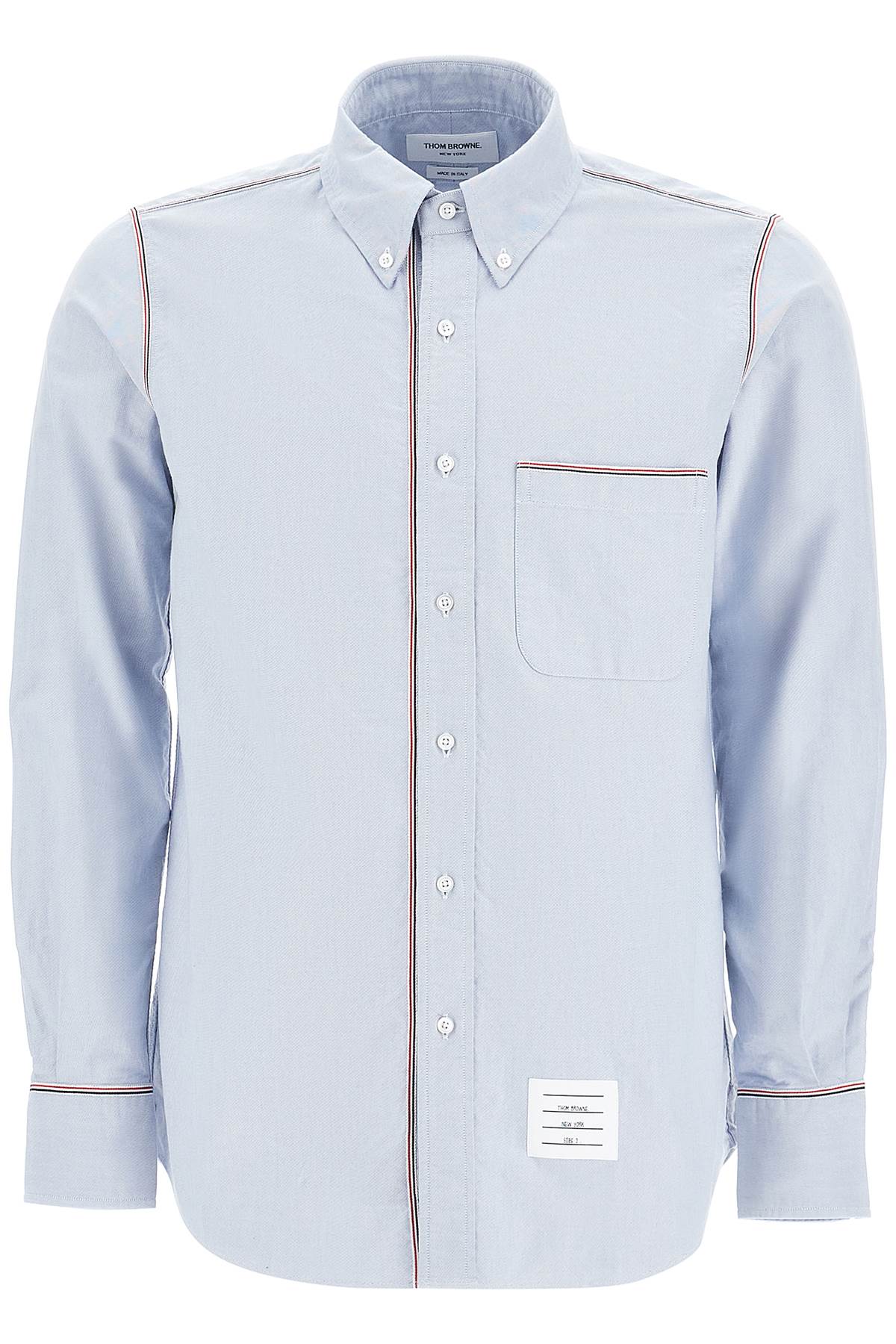 Button-down Shirt With Gros-grain Trim  - Light Blue