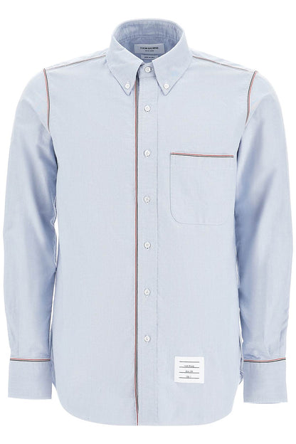 Button-down Shirt With Gros-grain Trim  - Light Blue