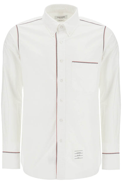 Button-down Shirt With Gros-grain Trim  - White