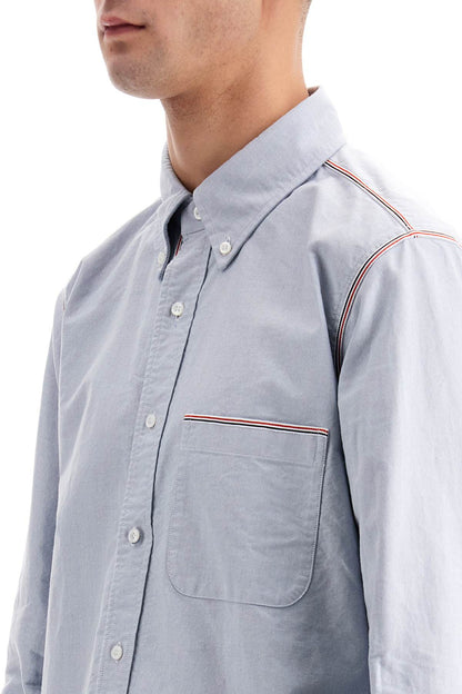 Button-down Shirt With Gros-grain Trim  - Light Blue