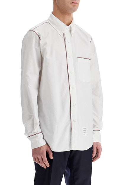 Button-down Shirt With Gros-grain Trim  - White