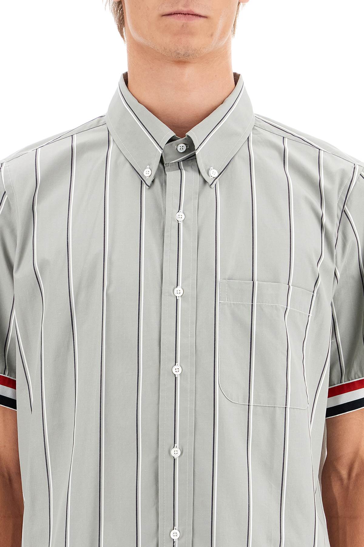 Striped Short-sleeved Shirt  - Grey