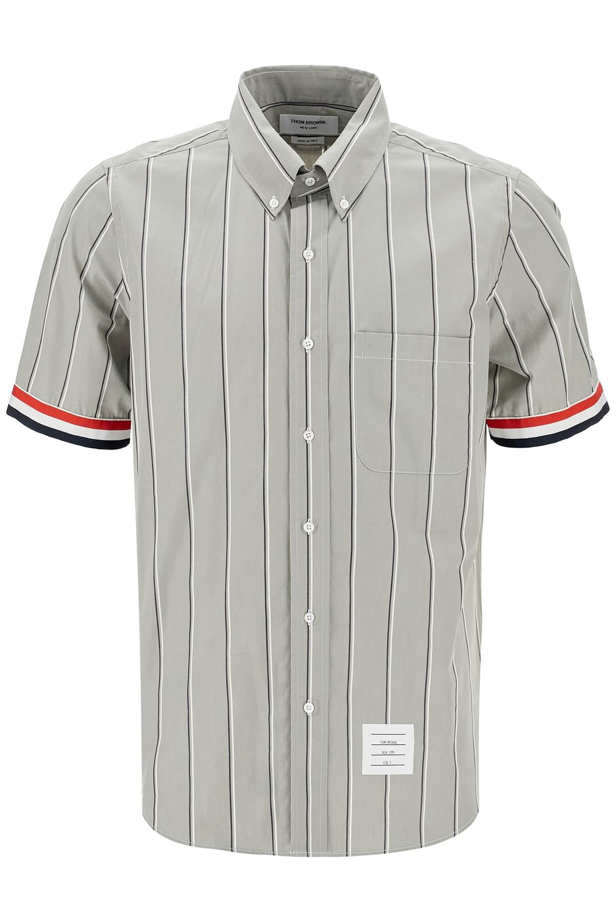 Striped Short-sleeved Shirt  - Grey