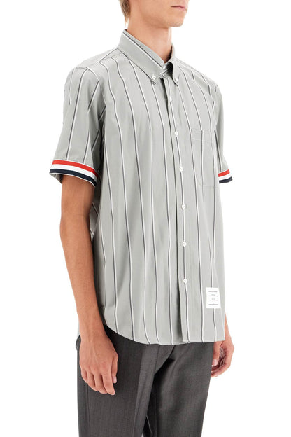 Striped Short-sleeved Shirt  - Grey