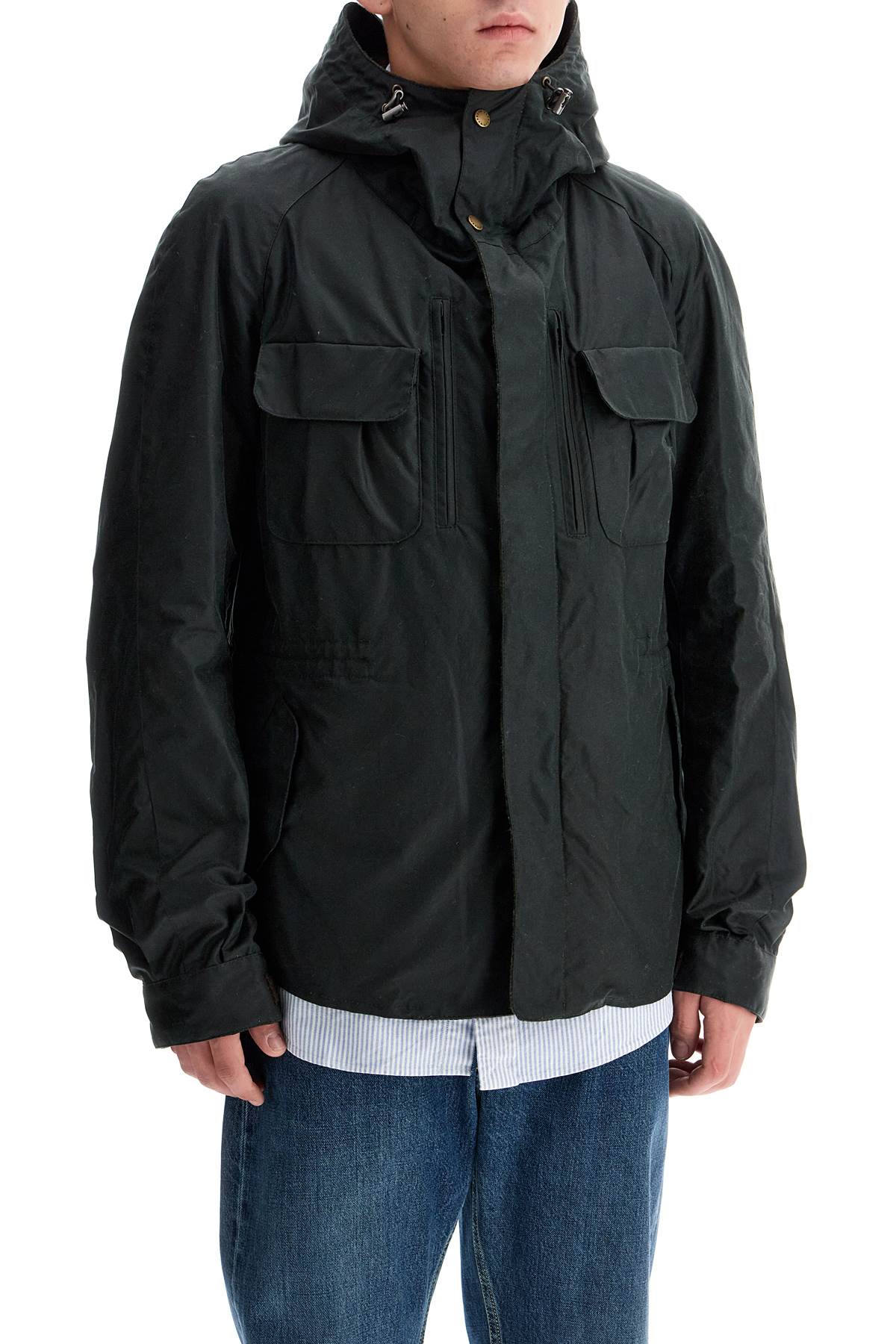 Raincoat With Waxed Finish  - Green