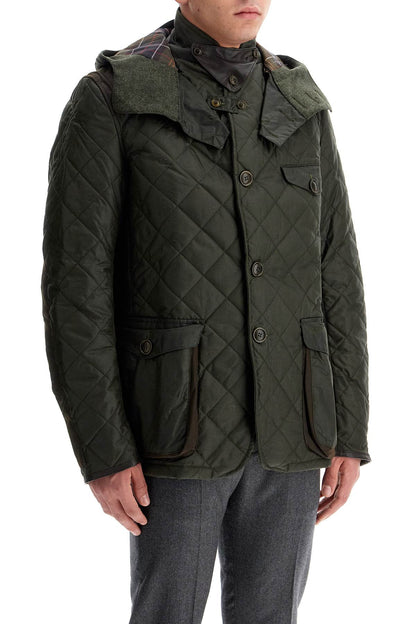 Jacket With Quilted Wax Finish  - Green