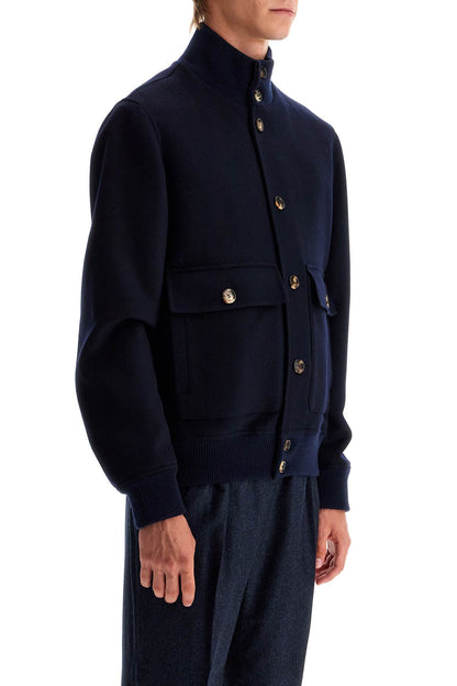 Beaver Bomber Jacket In Italian  - Blue