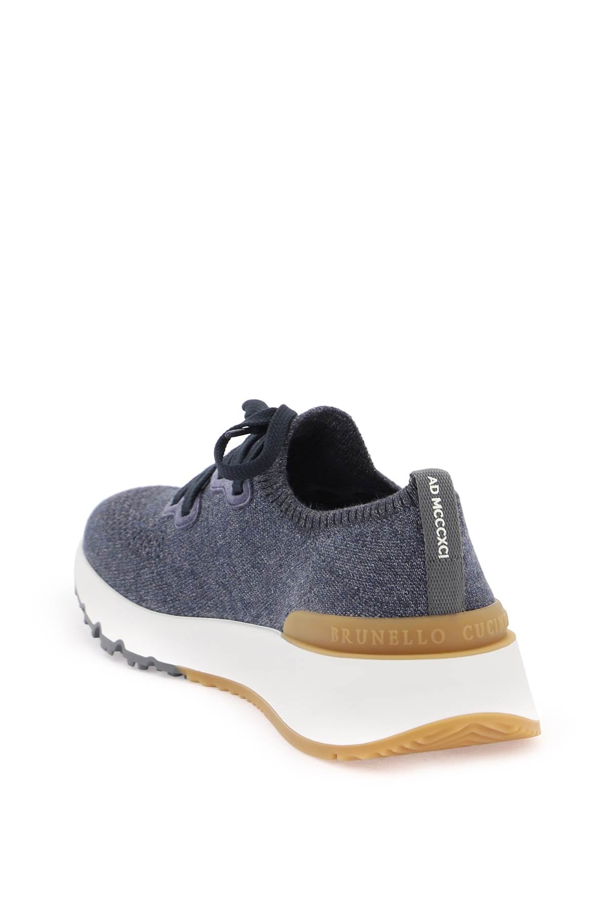 Knit Chine Sneakers In  - Blue