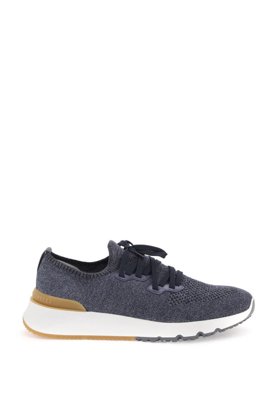 Knit Chine Sneakers In  - Blue