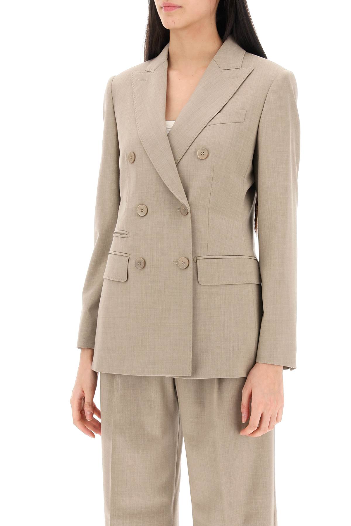 Nandina Double-breasted Blazer  - Beige